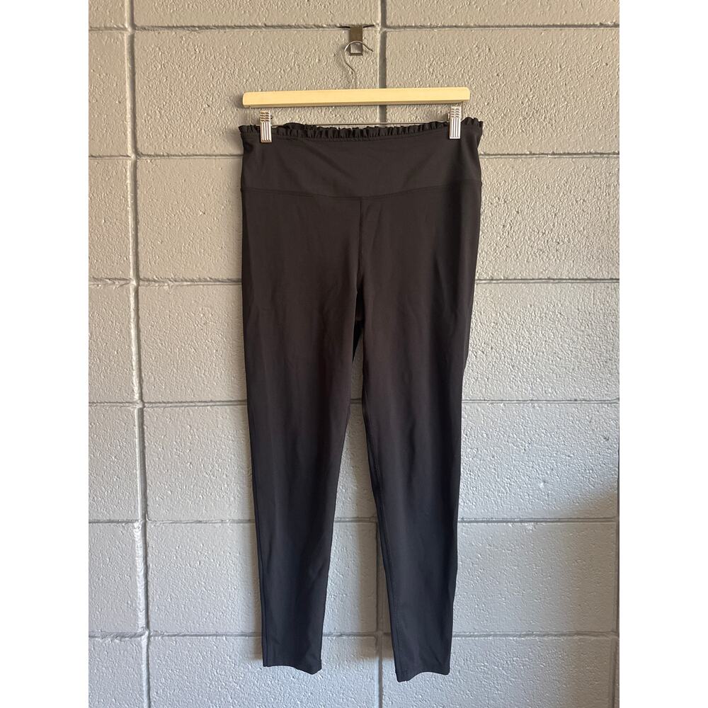 Betsey Johnson Performance Ruffle Waist Leggings in Black size L